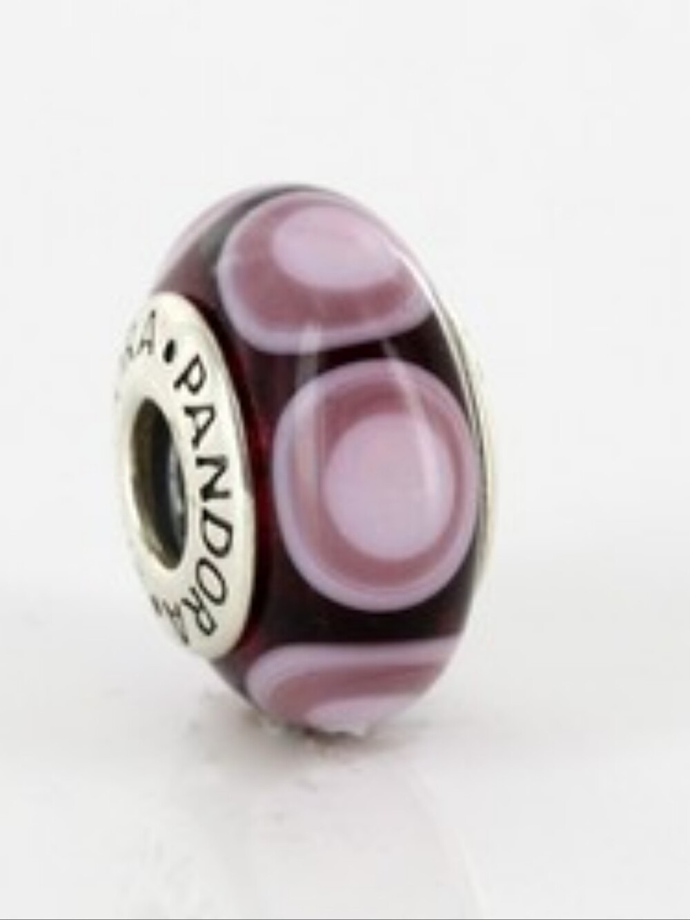Pandora Purple Bubbles Murano Glass Charm Sterling Silver Retired